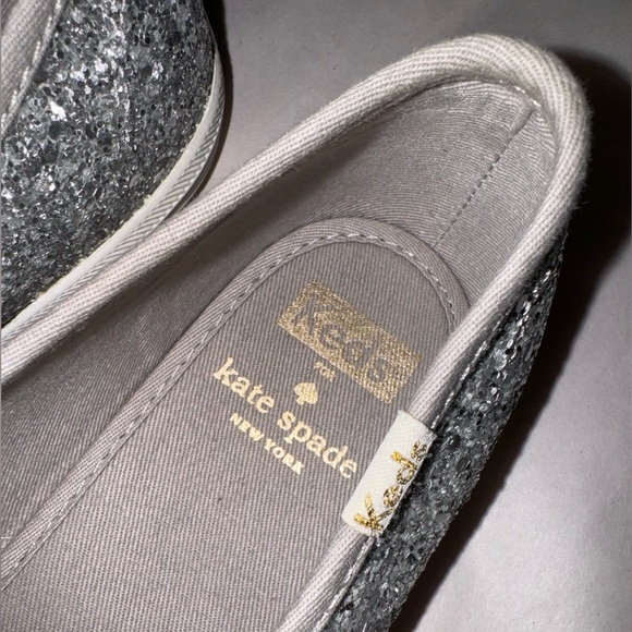 Keds X Kate New York Silver Glitter Champion Sneakers, Size 8.5 - Picture 5 of 10
